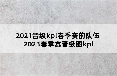 2021晋级kpl春季赛的队伍 2023春季赛晋级图kpl